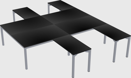 Shared l-shaped desk