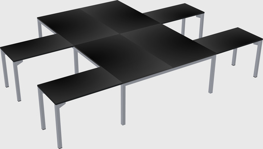 Shared l-shaped desk