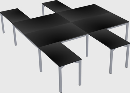 Shared l-shaped desk