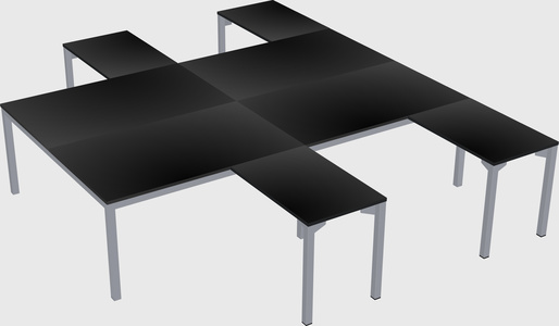 Shared l-shaped desk