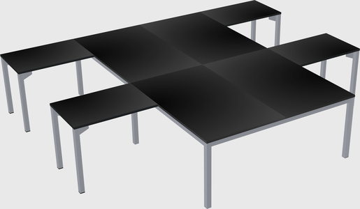 Shared l-shaped desk