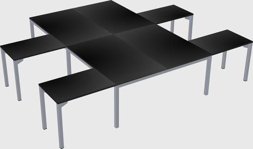 Shared l-shaped desk