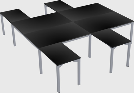 Shared l-shaped desk