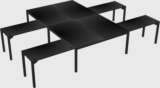 Shared l-shaped desk
