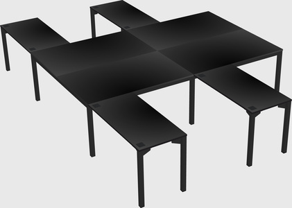 Shared l-shaped desk