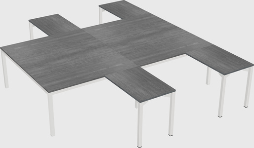 Shared l-shaped desk