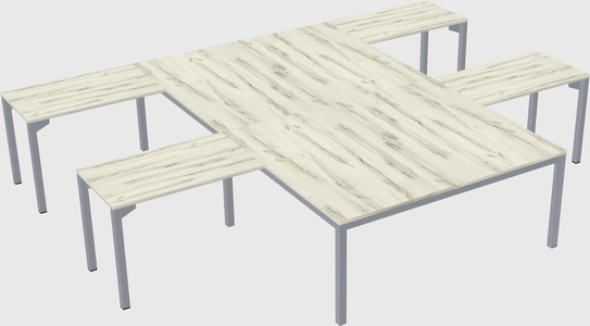 Shared l-shaped desk