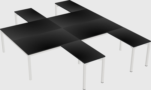 Shared l-shaped desk