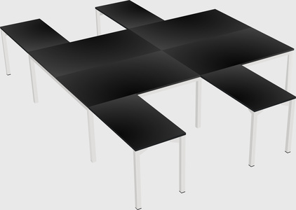 Shared l-shaped desk