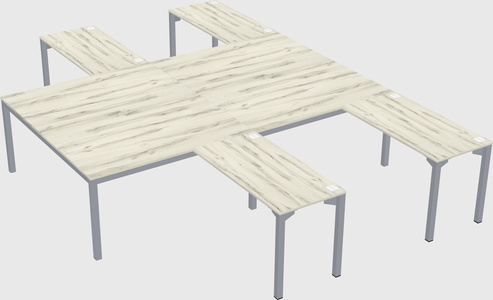 Shared l-shaped desk
