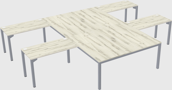 Shared l-shaped desk