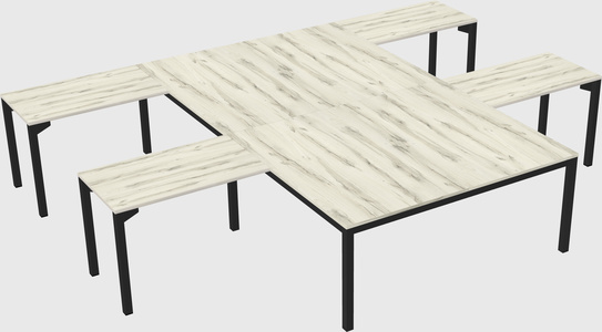 Shared l-shaped desk