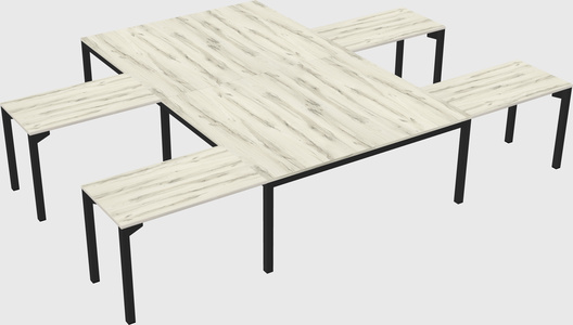 Shared l-shaped desk