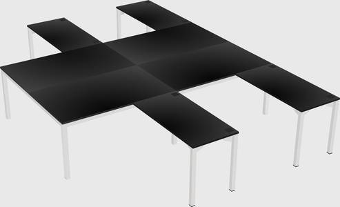 Shared l-shaped desk