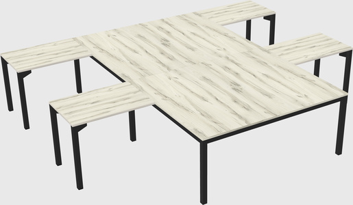Shared l-shaped desk