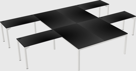 Shared l-shaped desk