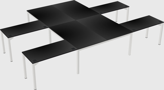 Shared l-shaped desk