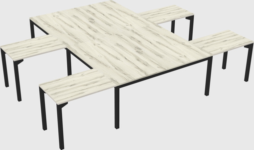 Shared l-shaped desk