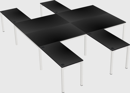 Shared l-shaped desk