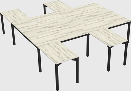 Shared l-shaped desk