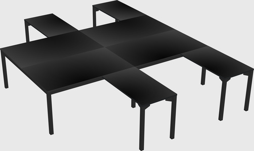 Shared l-shaped desk