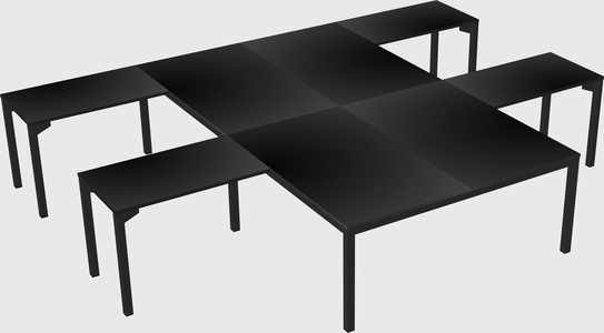 Shared l-shaped desk