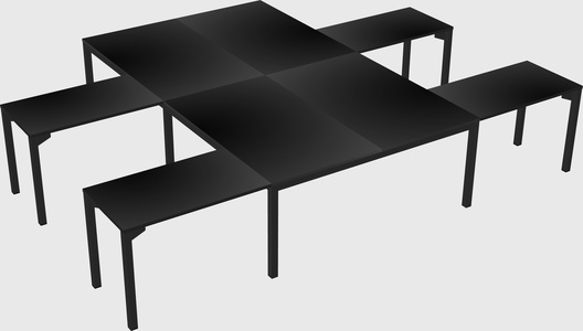 Shared l-shaped desk