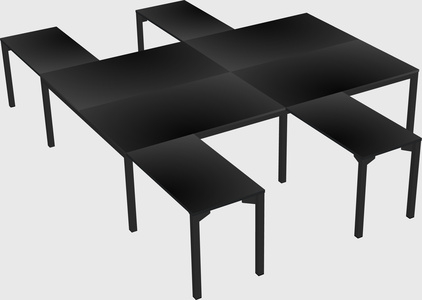 Shared l-shaped desk