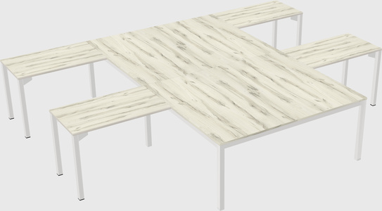 Shared l-shaped desk