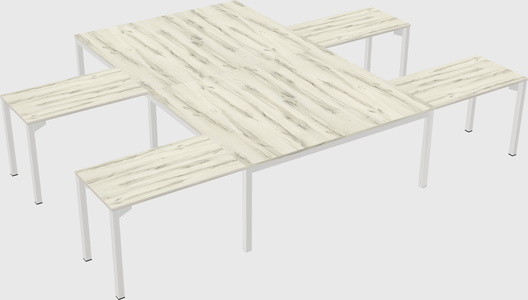 Shared l-shaped desk