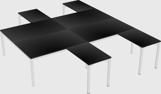 Shared l-shaped desk