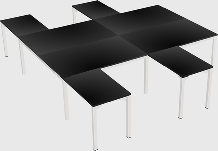 Shared l-shaped desk