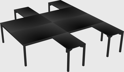 Shared l-shaped desk