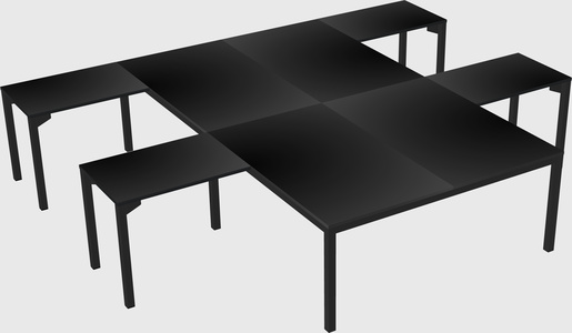 Shared l-shaped desk