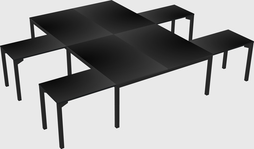 Shared l-shaped desk