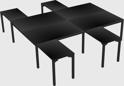 Shared l-shaped desk