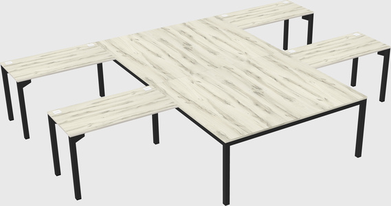 Shared l-shaped desk