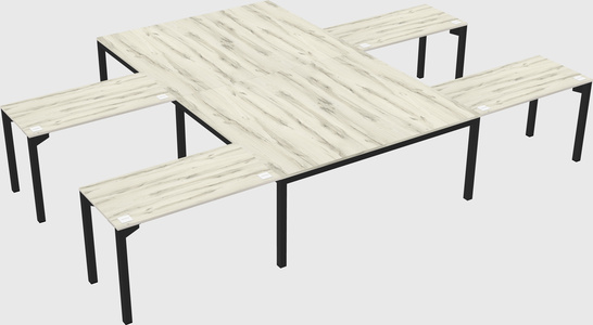 Shared l-shaped desk