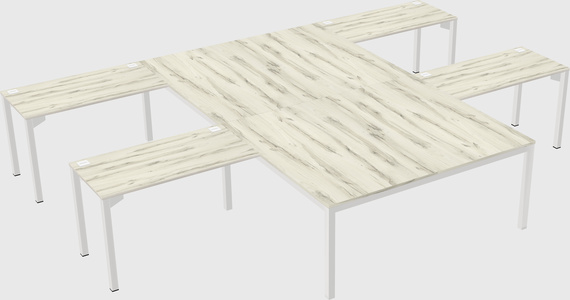 Shared l-shaped desk
