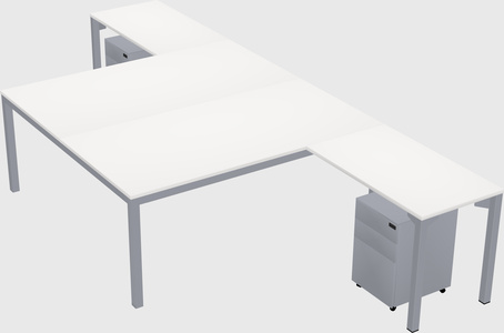 Shared l-shaped desk