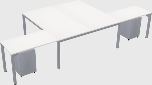 Shared l-shaped desk