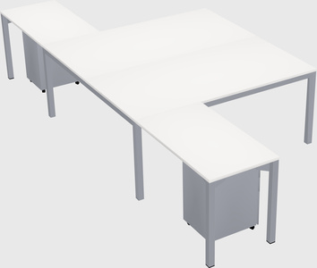 Shared l-shaped desk