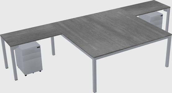 Shared l-shaped desk
