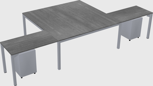 Shared l-shaped desk
