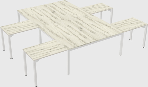 Shared l-shaped desk