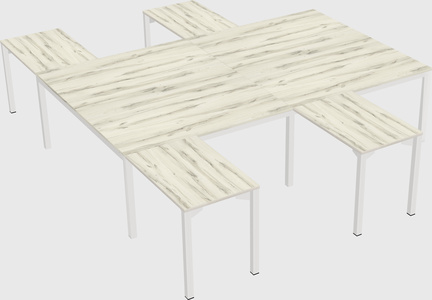 Shared l-shaped desk