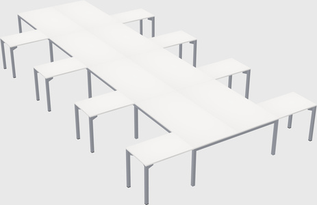 Shared l-shaped desk