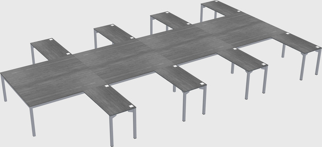 Shared l-shaped desk
