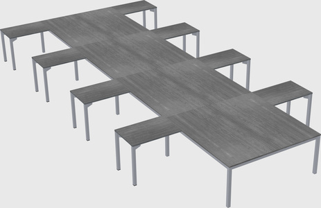 Shared l-shaped desk