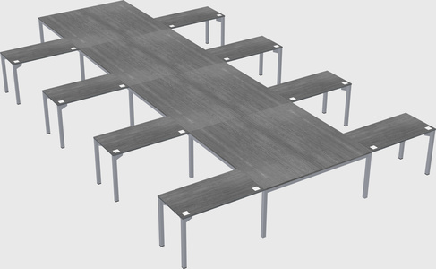 Shared l-shaped desk